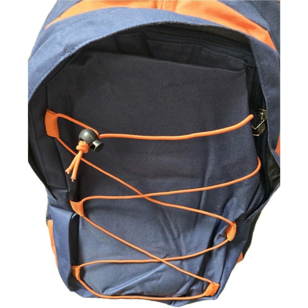 17 Inch Kids Orange And Blue Backpack With Side Pockets - Picture 2 of 7